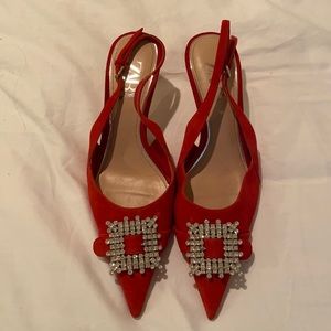 ZARA Red Kitten Heel
